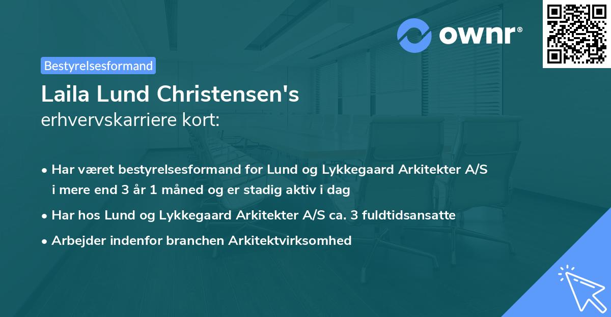 Laila Lund Christensen's erhvervskarriere kort