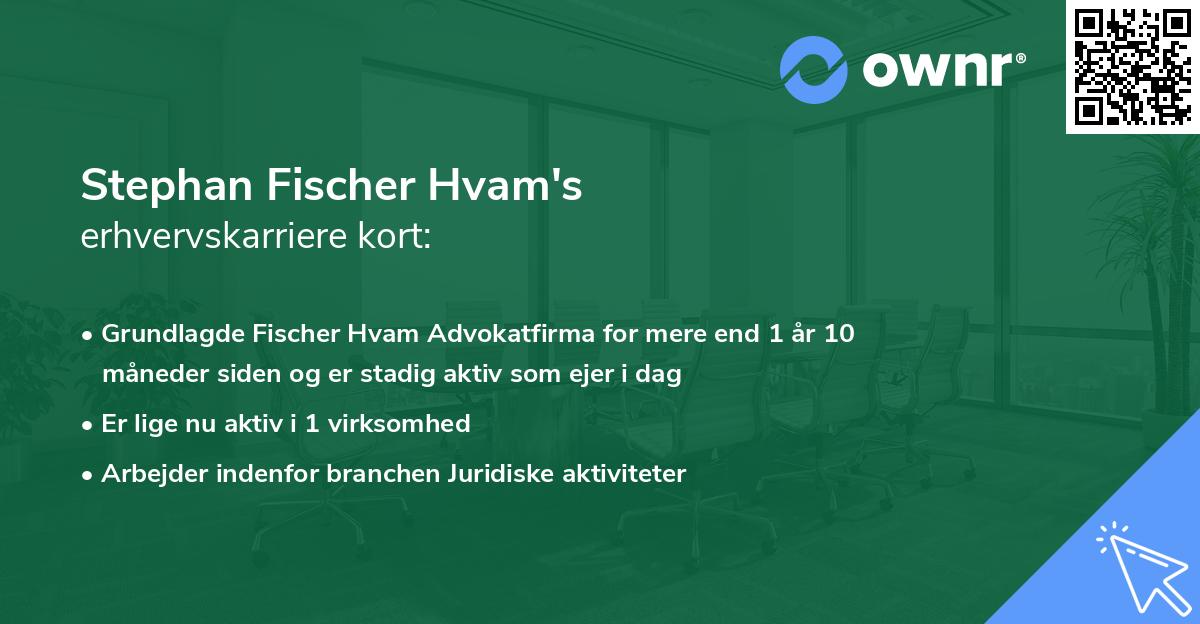 Stephan Fischer Hvam's erhvervskarriere kort