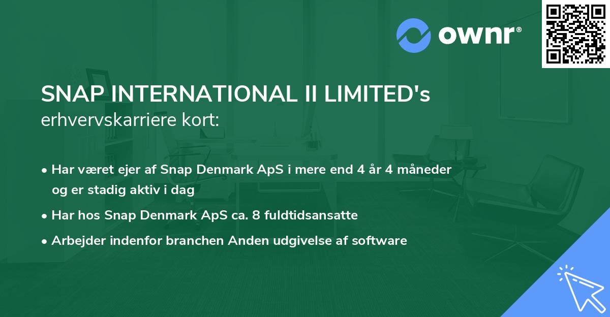 SNAP INTERNATIONAL II LIMITED's erhvervskarriere kort