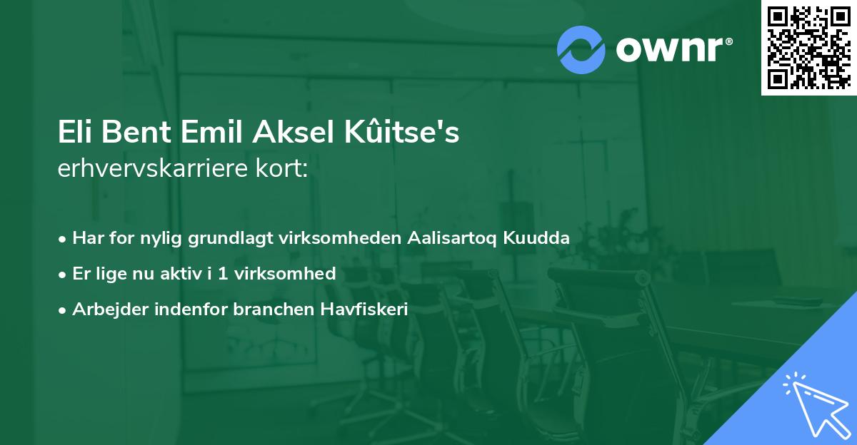 Eli Bent Emil Aksel Kûitse's erhvervskarriere kort