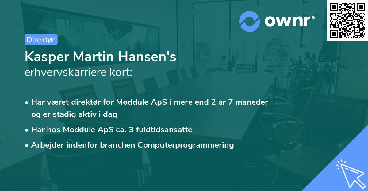 Kasper Martin Hansen's erhvervskarriere kort