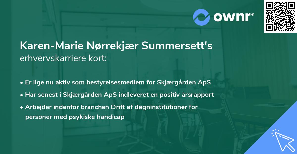 Karen-Marie Nørrekjær Summersett's erhvervskarriere kort