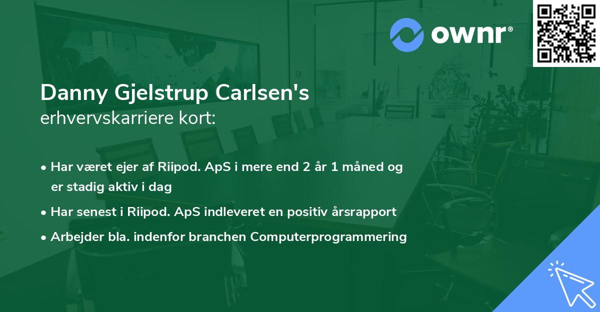 Danny Gjelstrup Carlsen's erhvervskarriere kort