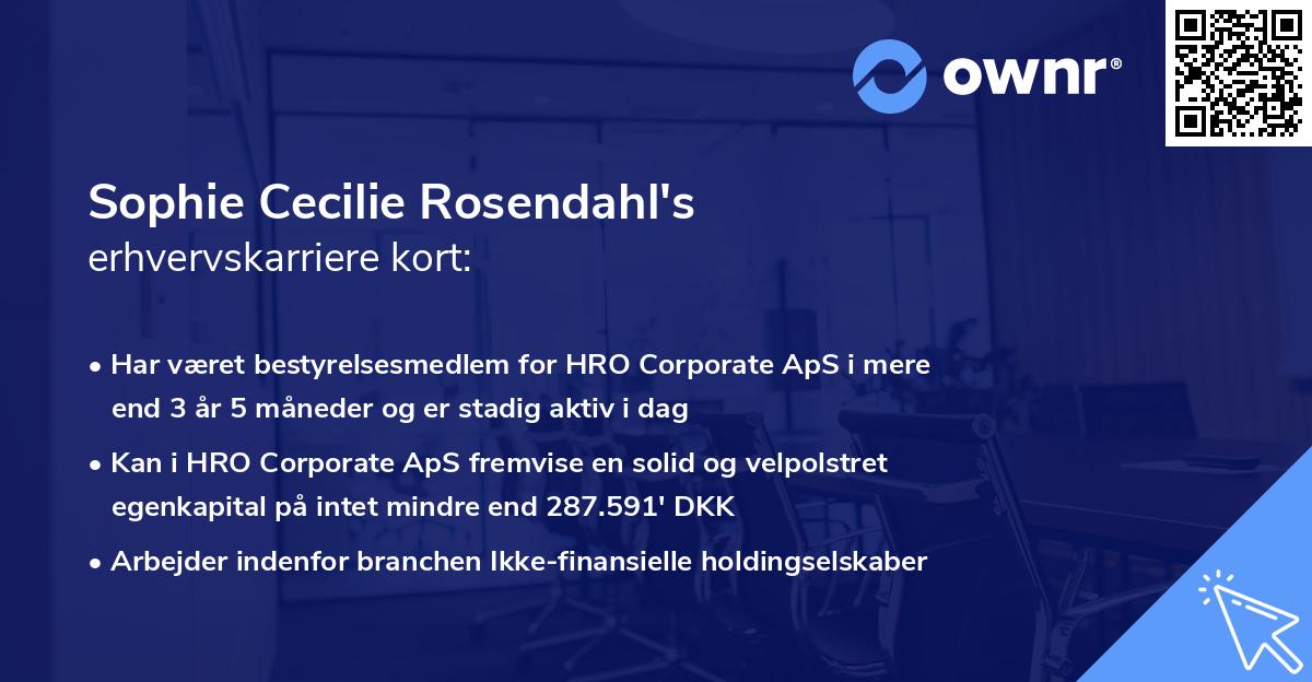 Sophie Cecilie Rosendahl's erhvervskarriere kort