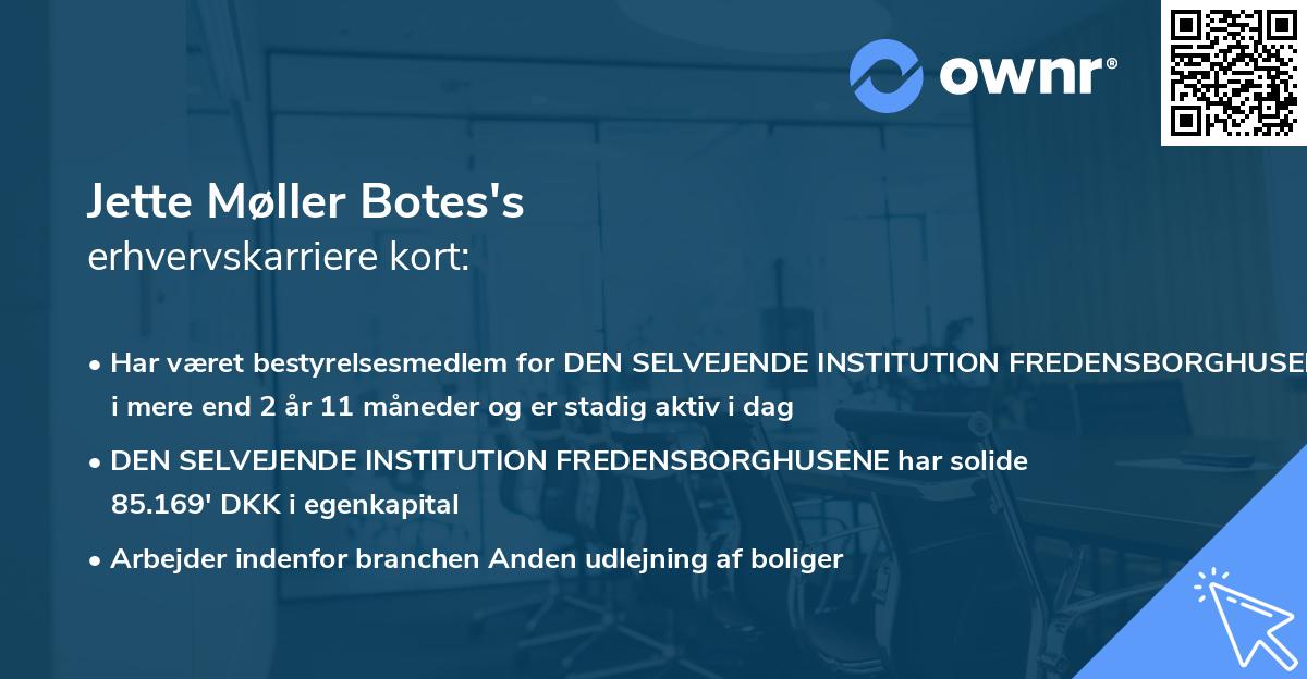 Jette Møller Botes's erhvervskarriere kort