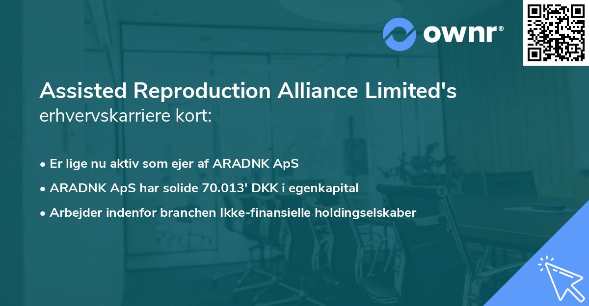 Assisted Reproduction Alliance Limited's erhvervskarriere kort