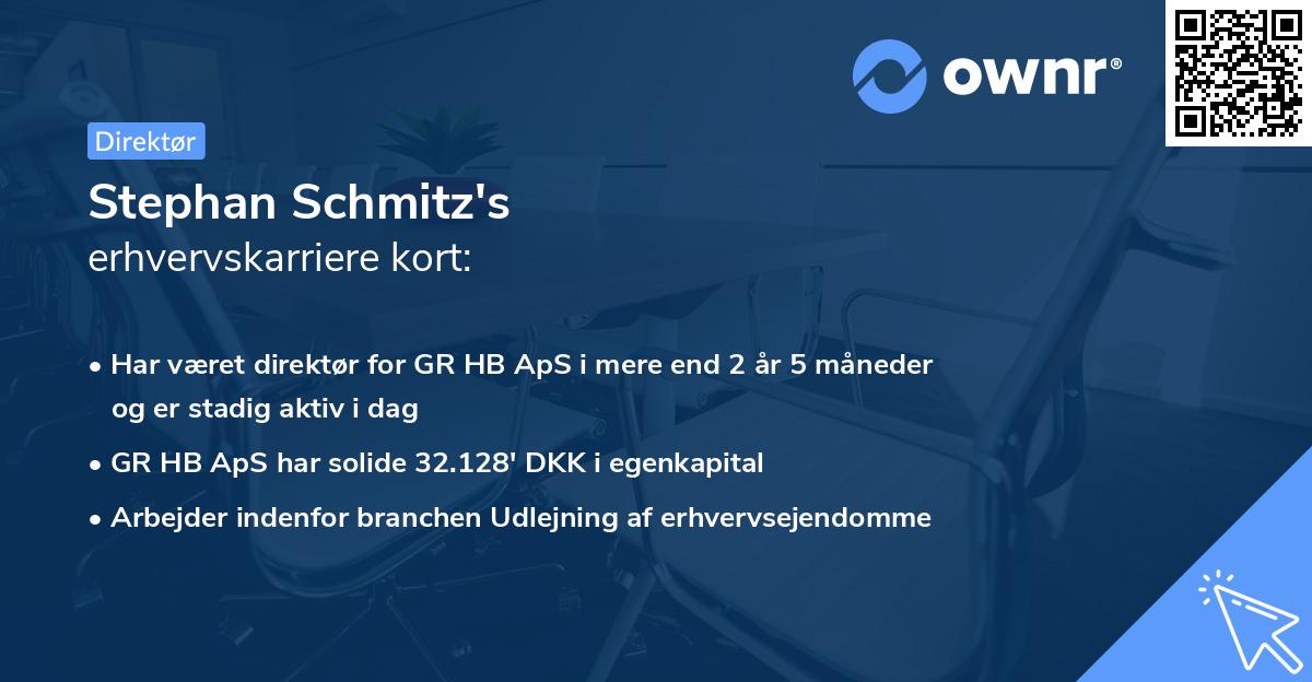 Stephan Schmitz's erhvervskarriere kort