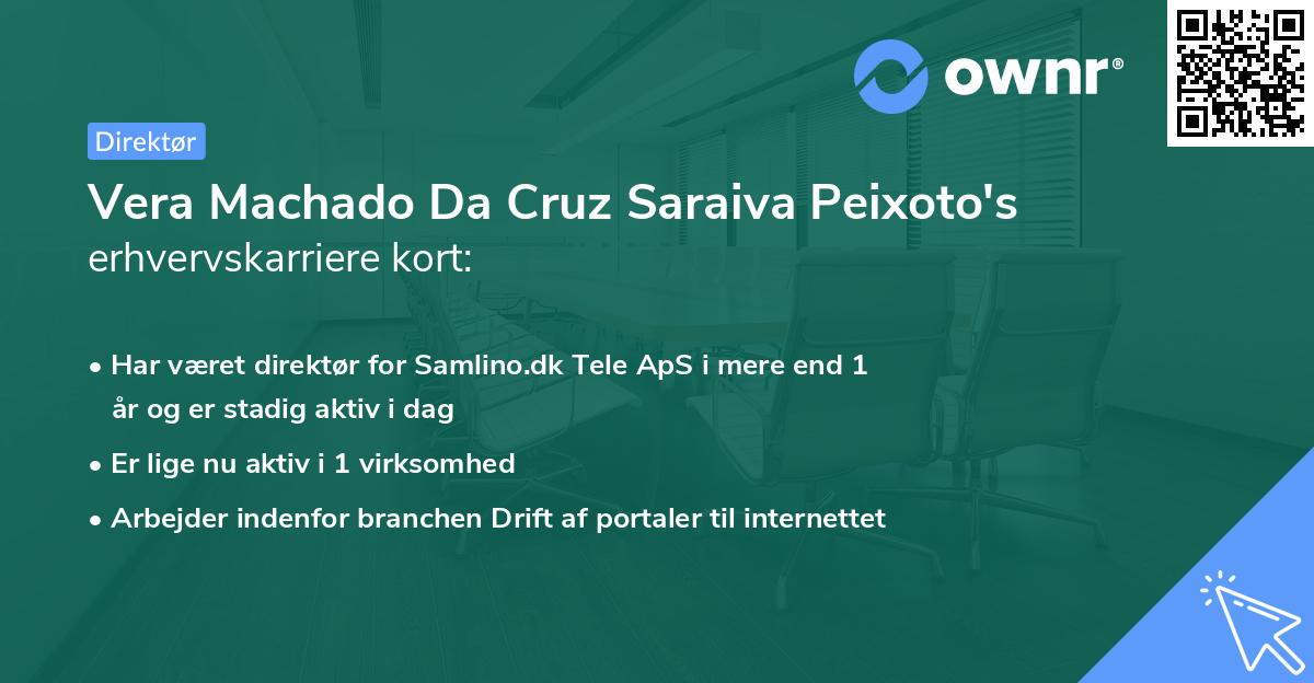 Vera Machado Da Cruz Saraiva Peixoto's erhvervskarriere kort