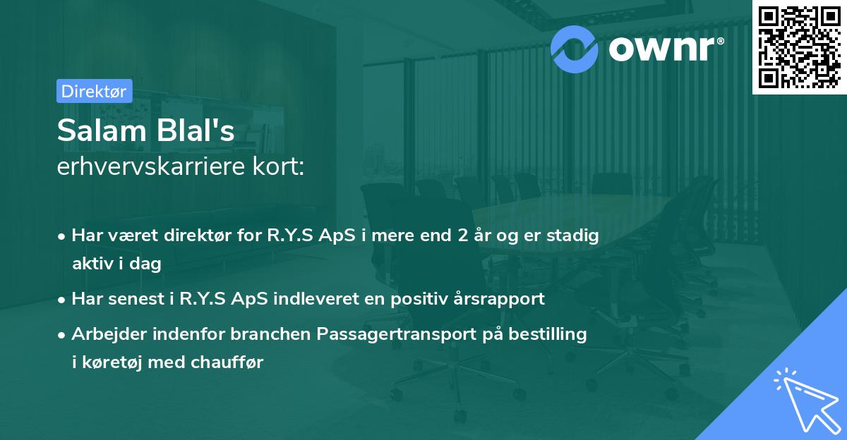 Salam Blal's erhvervskarriere kort