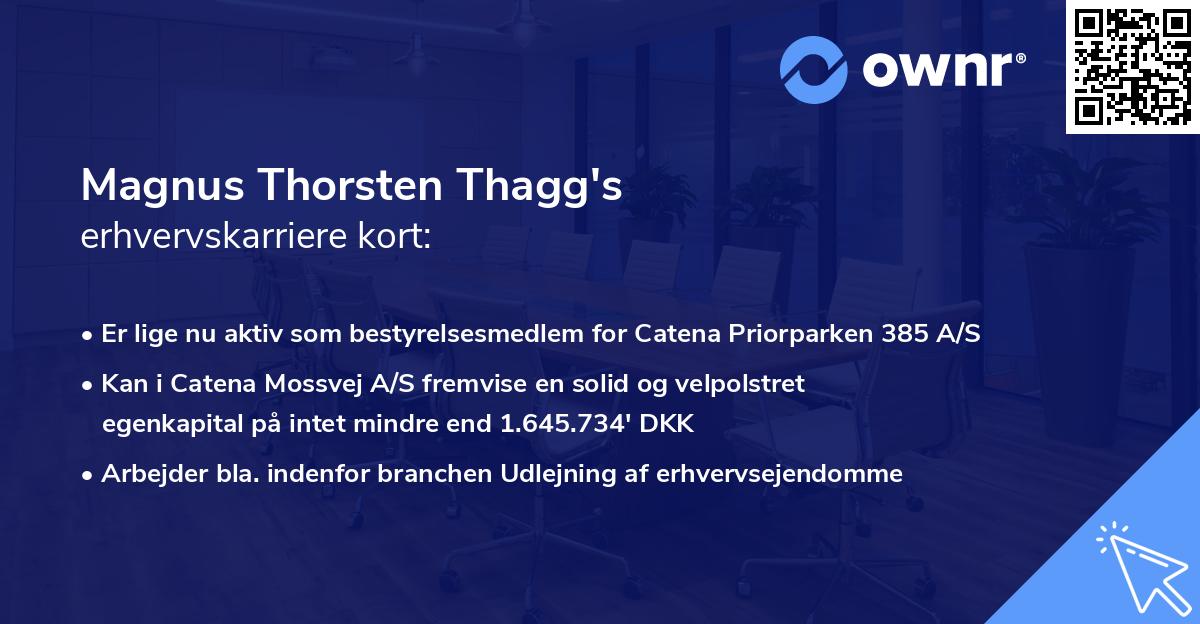 Magnus Thorsten Thagg's erhvervskarriere kort