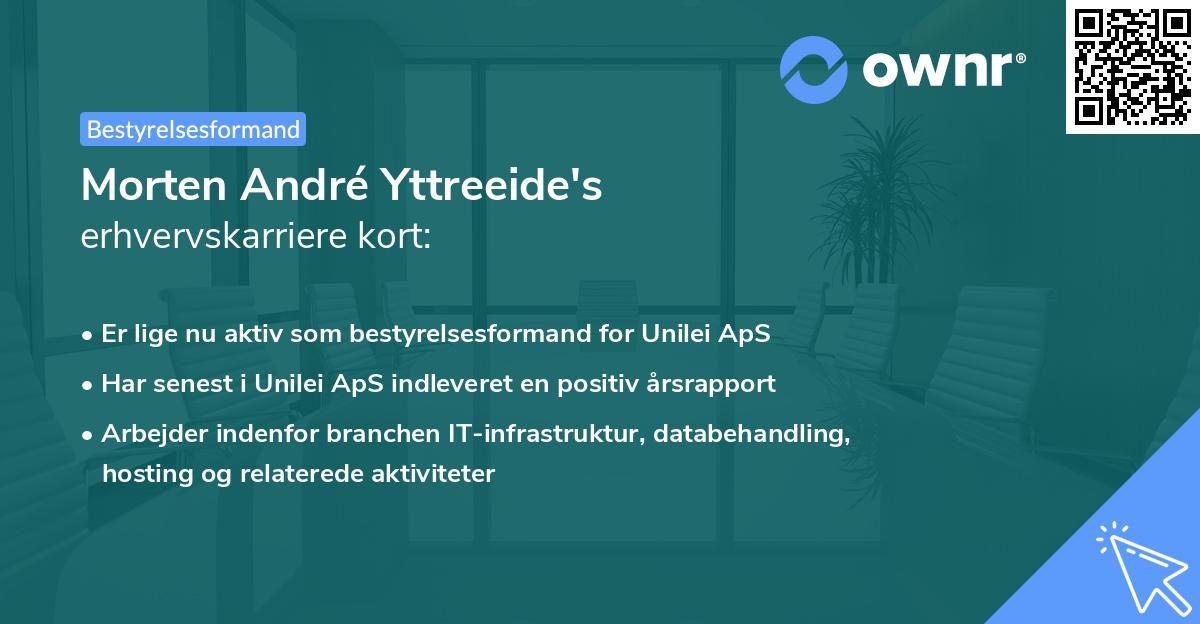 Morten André Yttreeide's erhvervskarriere kort