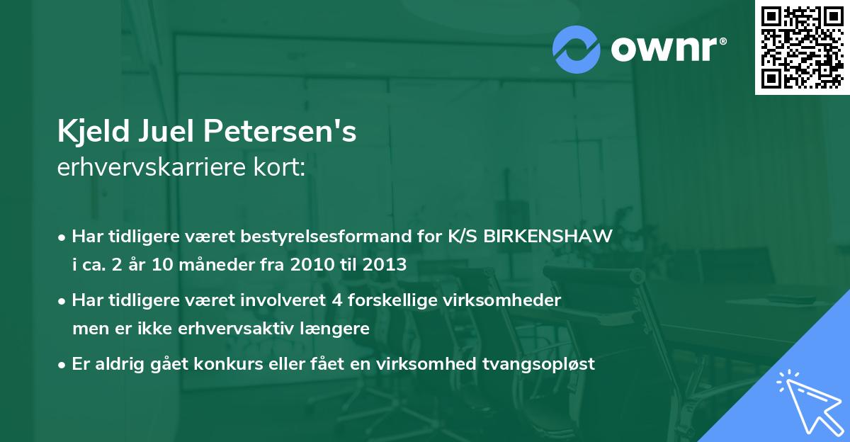 Kjeld Juel Petersen's erhvervskarriere kort
