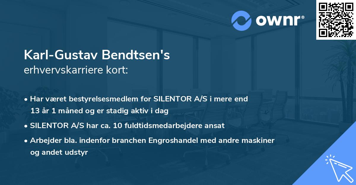 Karl-Gustav Bendtsen's erhvervskarriere kort