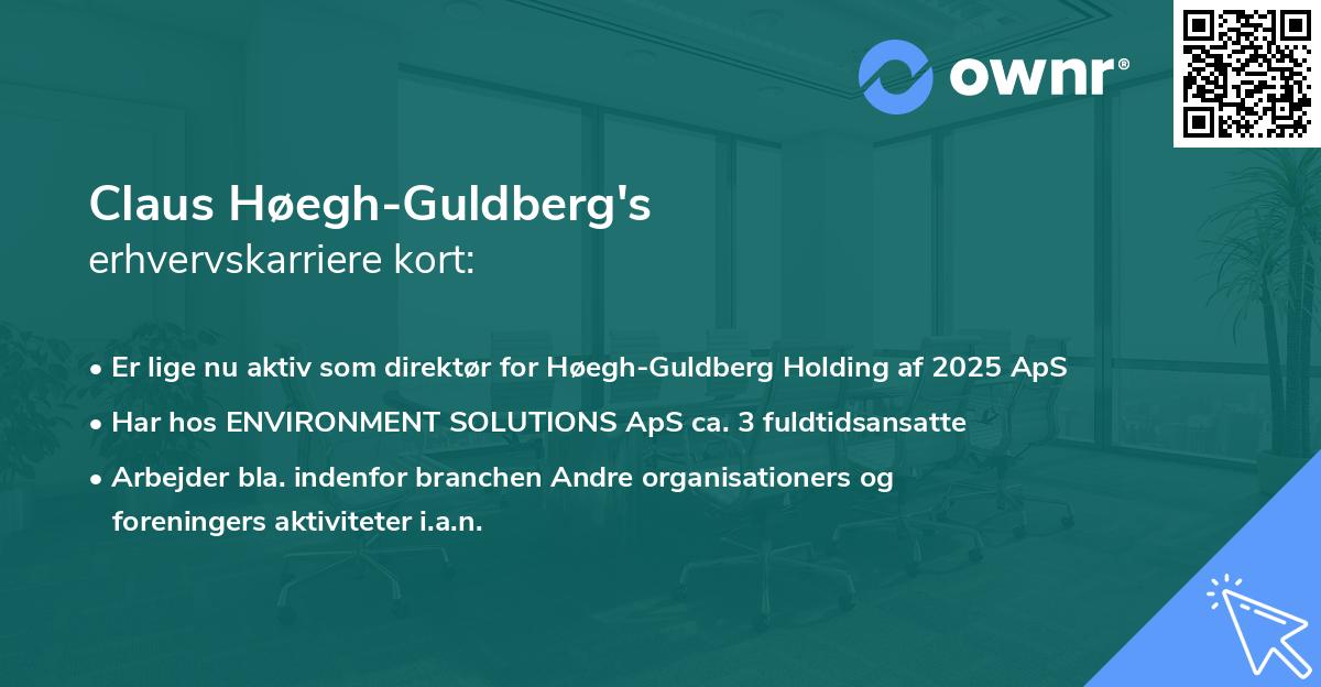 Claus Høegh-Guldberg's erhvervskarriere kort