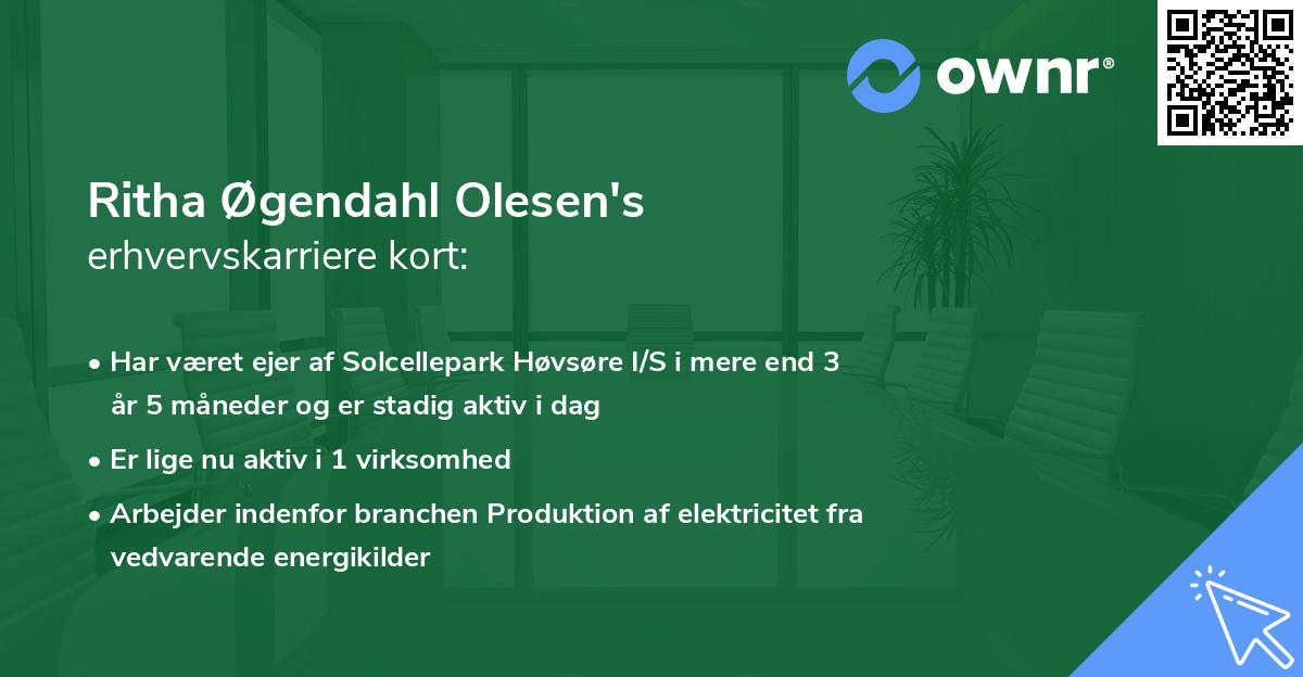 Ritha Øgendahl Olesen's erhvervskarriere kort