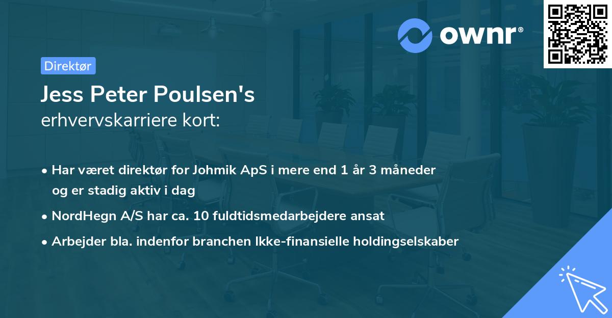 Jess Peter Poulsen's erhvervskarriere kort