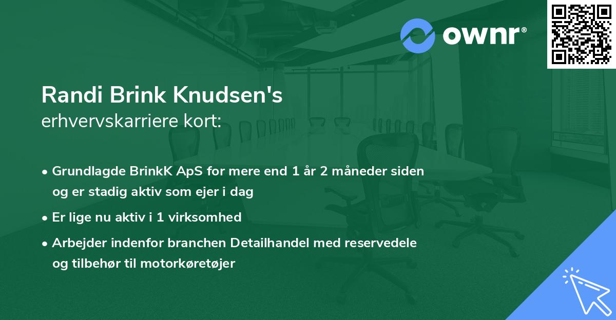 Randi Brink Knudsen's erhvervskarriere kort