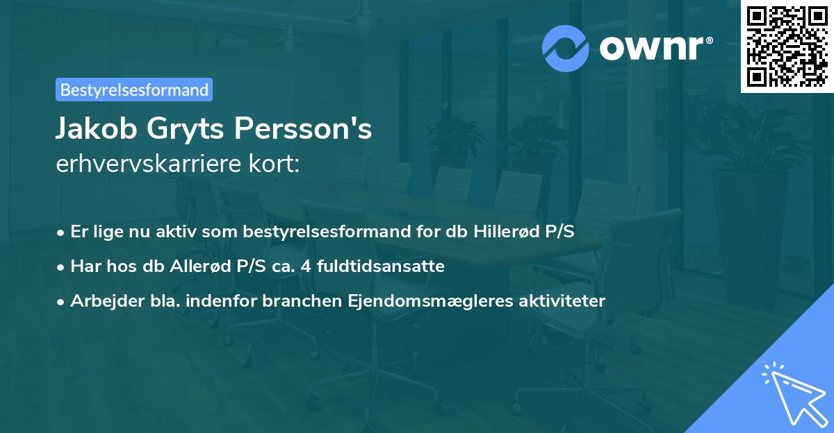 Jakob Gryts Persson's erhvervskarriere kort