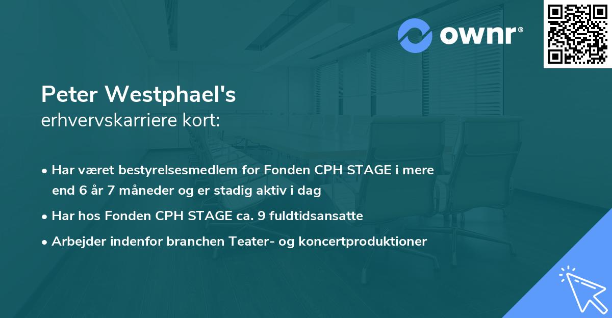 Peter Westphael's erhvervskarriere kort