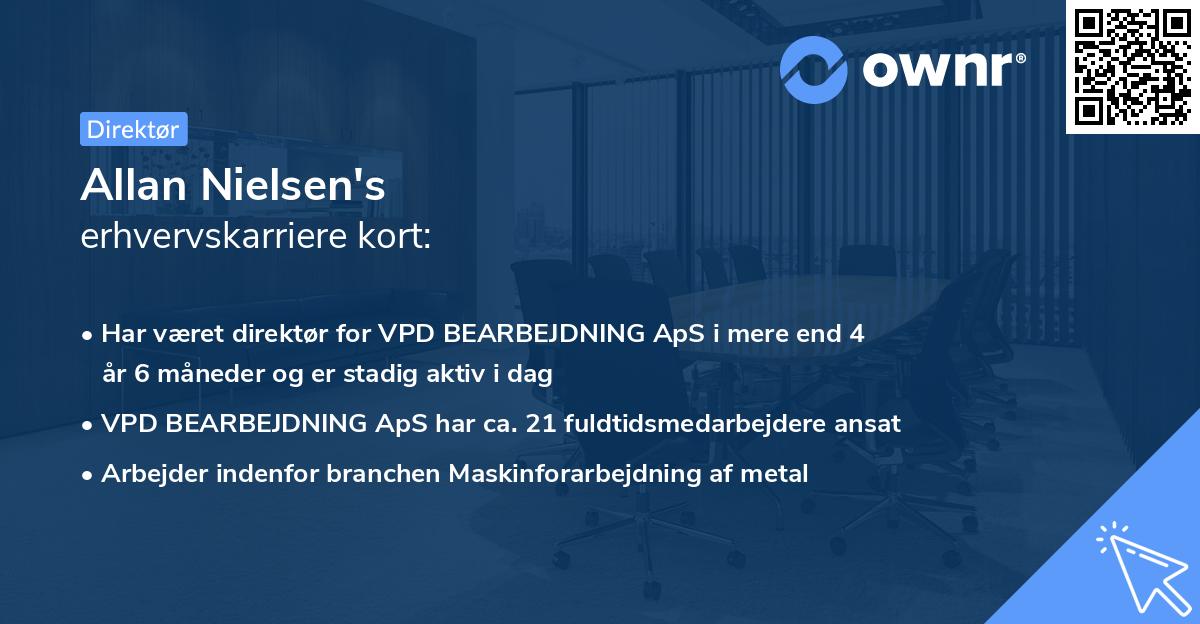 Allan Nielsen's erhvervskarriere kort