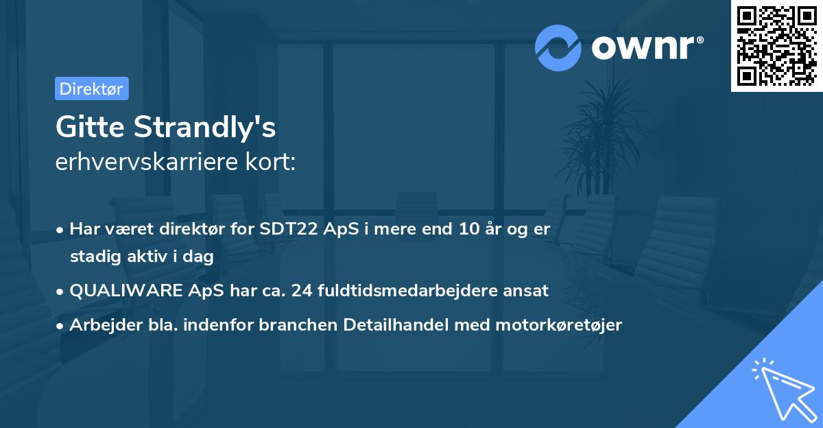 Gitte Strandly's erhvervskarriere kort