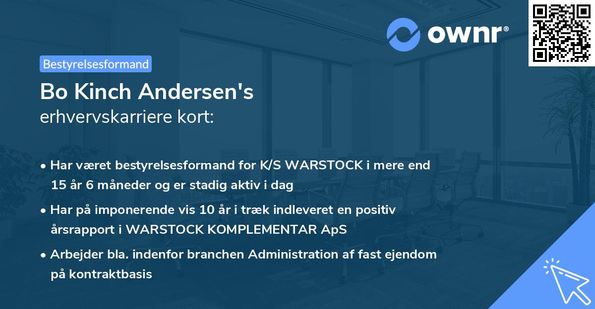 Bo Kinch Andersen's erhvervskarriere kort