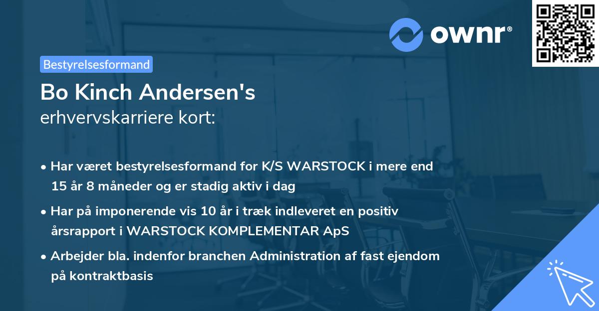 Bo Kinch Andersen's erhvervskarriere kort