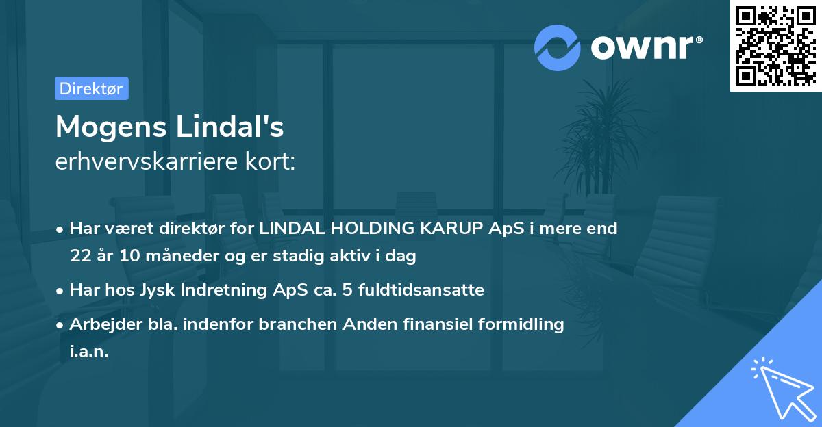 Mogens Lindal's erhvervskarriere kort