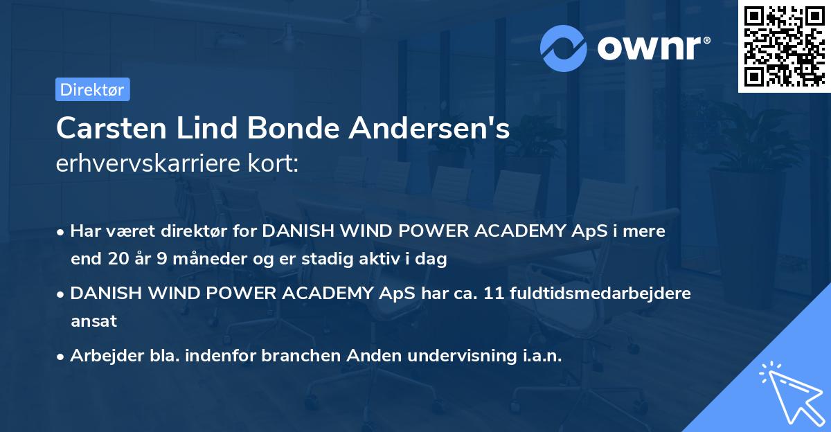 Carsten Lind Bonde Andersen's erhvervskarriere kort