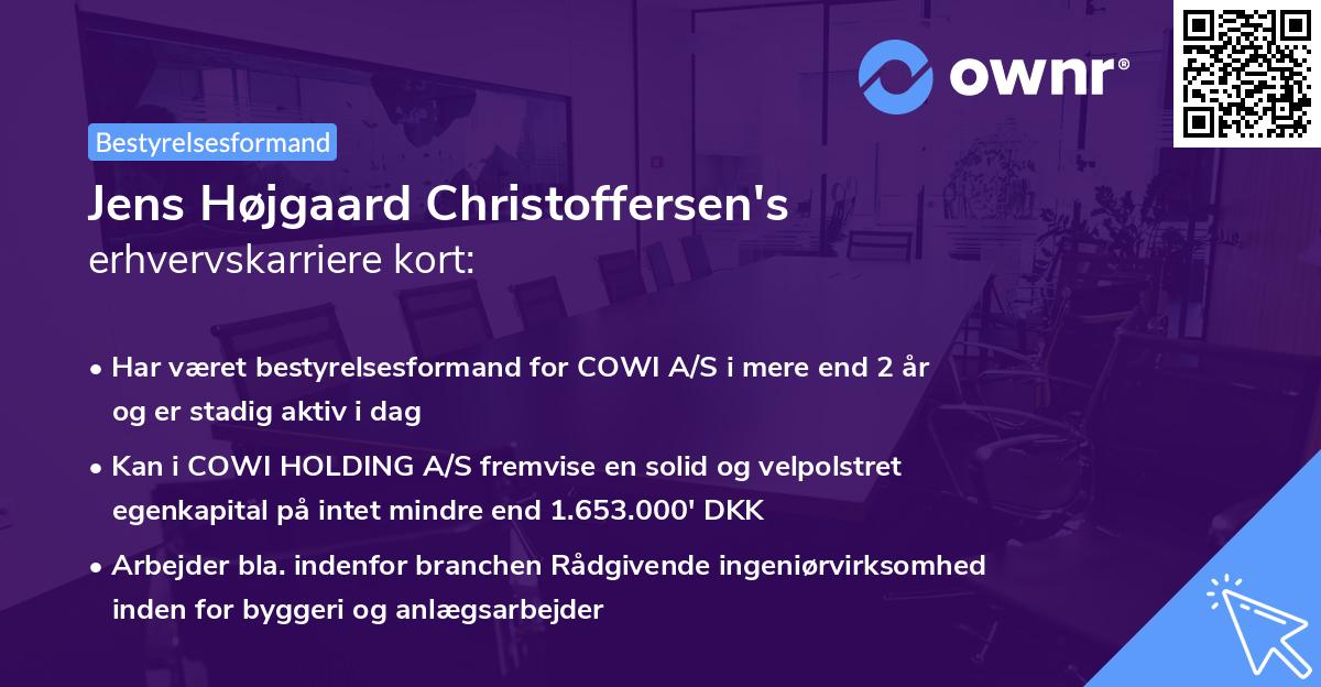 Jens Højgaard Christoffersen's erhvervskarriere kort