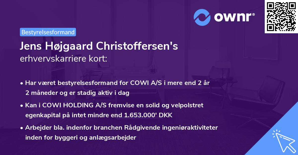 Jens Højgaard Christoffersen's erhvervskarriere kort