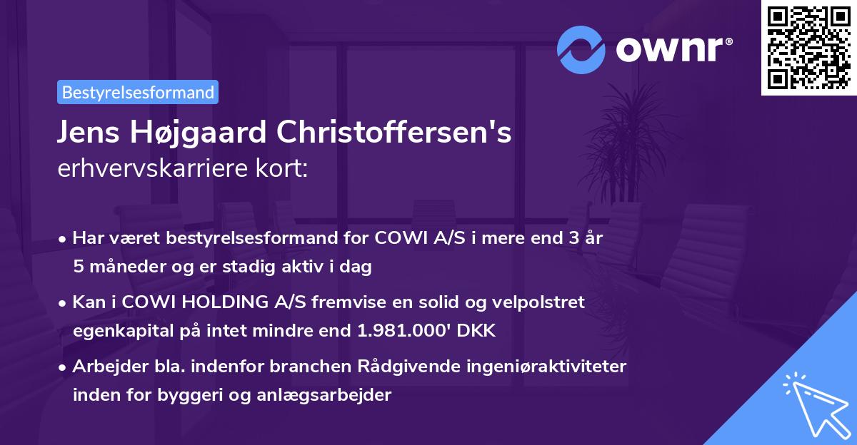 Jens Højgaard Christoffersen's erhvervskarriere kort