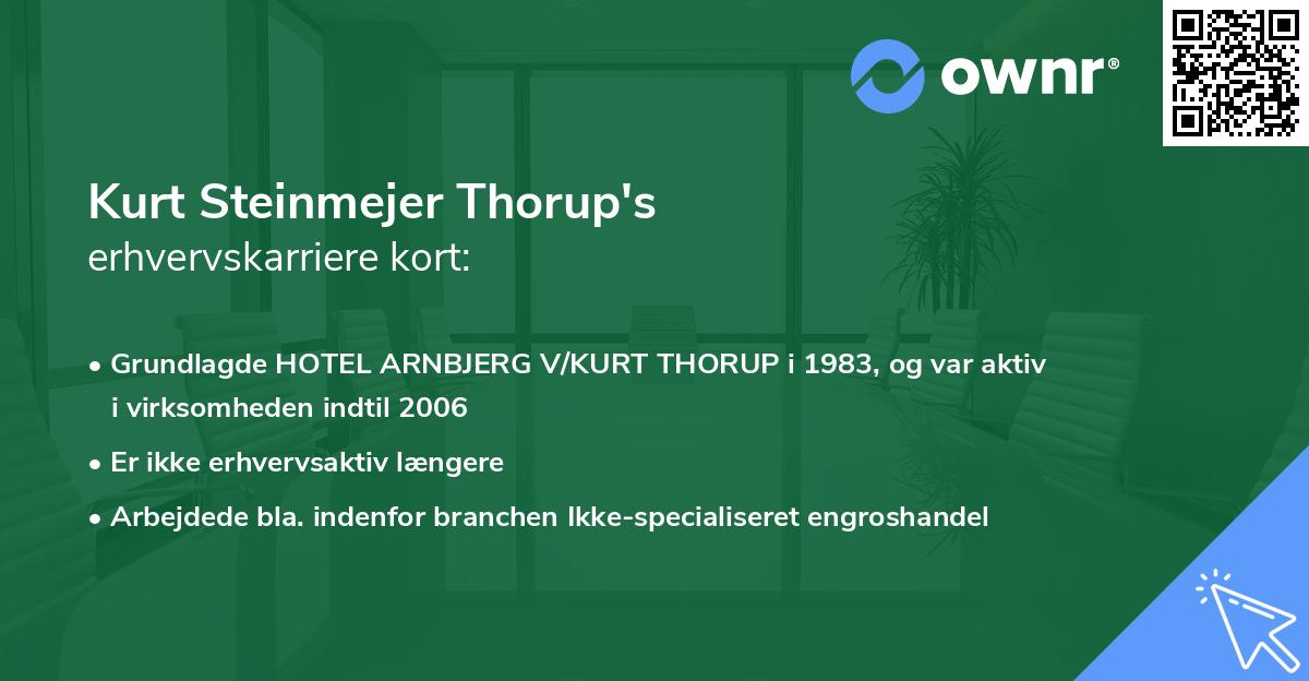 Kurt Steinmejer Thorup's erhvervskarriere kort