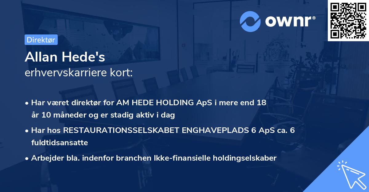 Allan Hede's erhvervskarriere kort