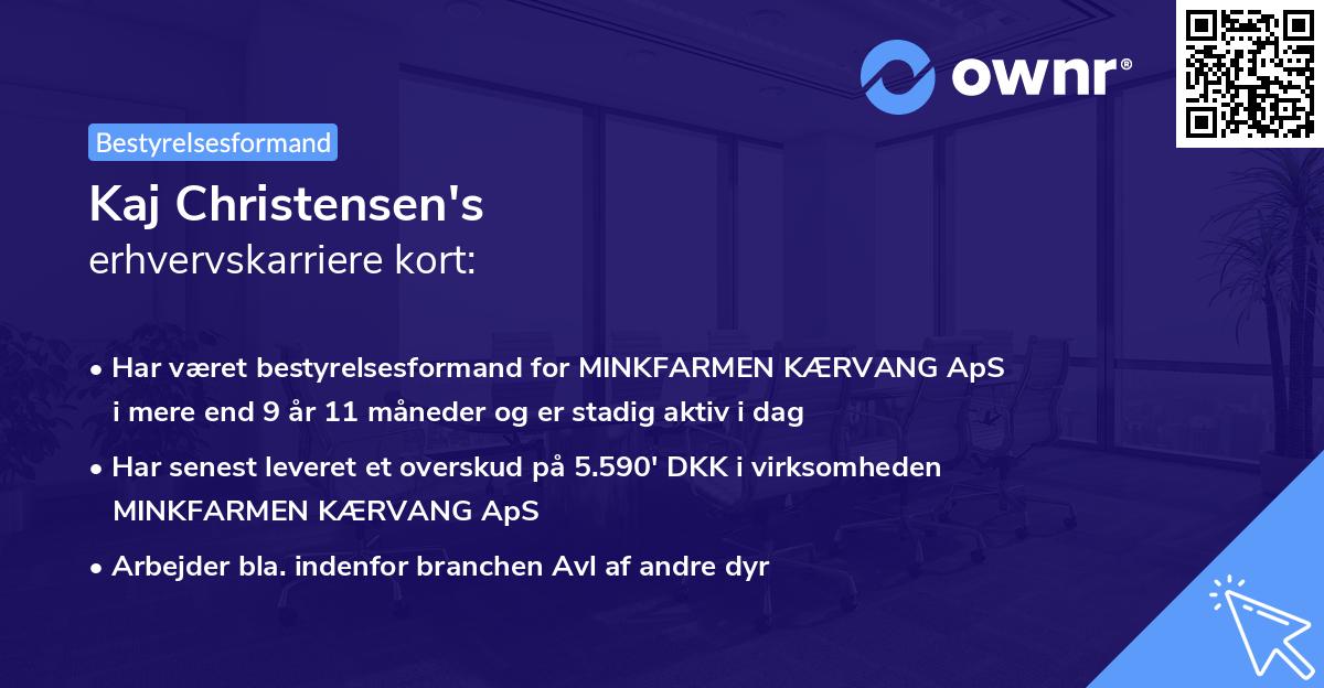 Kaj Christensen's erhvervskarriere kort