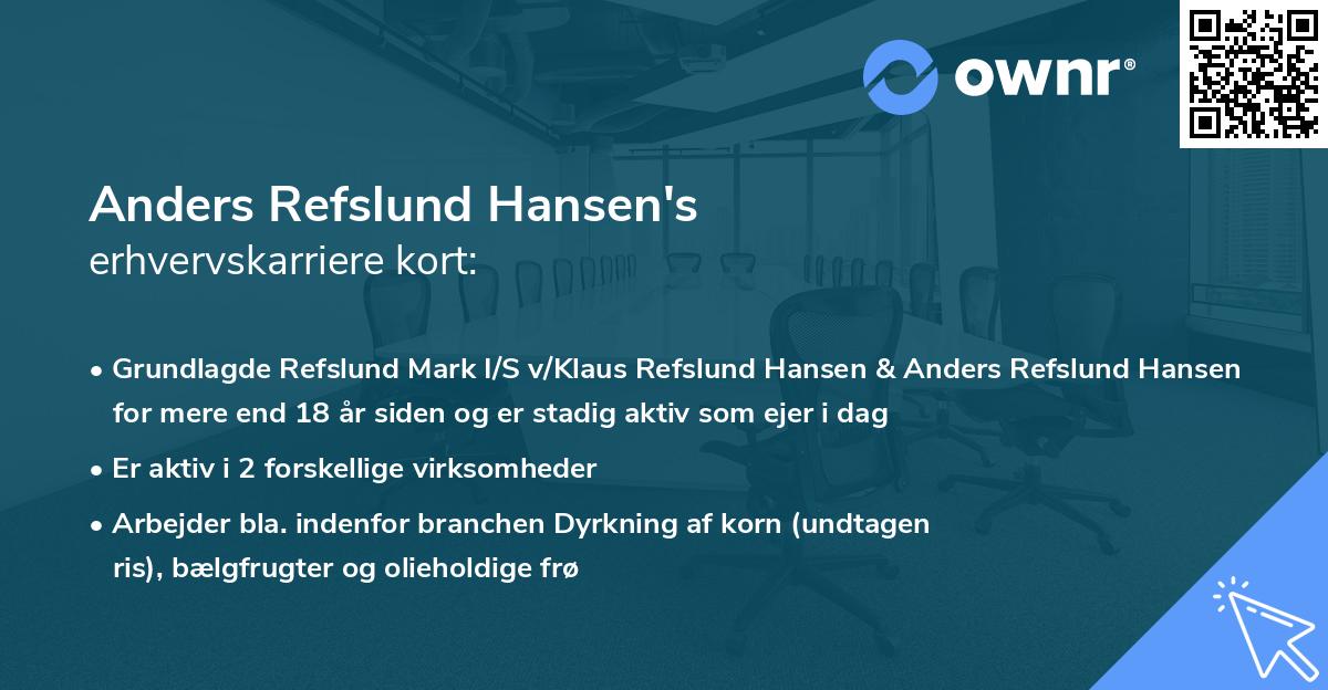 Anders Refslund Hansen's erhvervskarriere kort