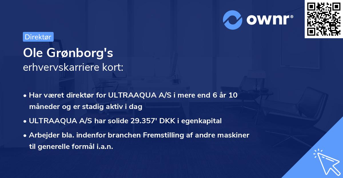 Ole Grønborg's erhvervskarriere kort