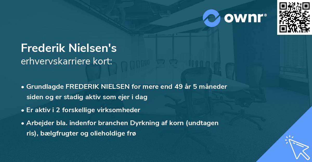 Frederik Nielsen's erhvervskarriere kort
