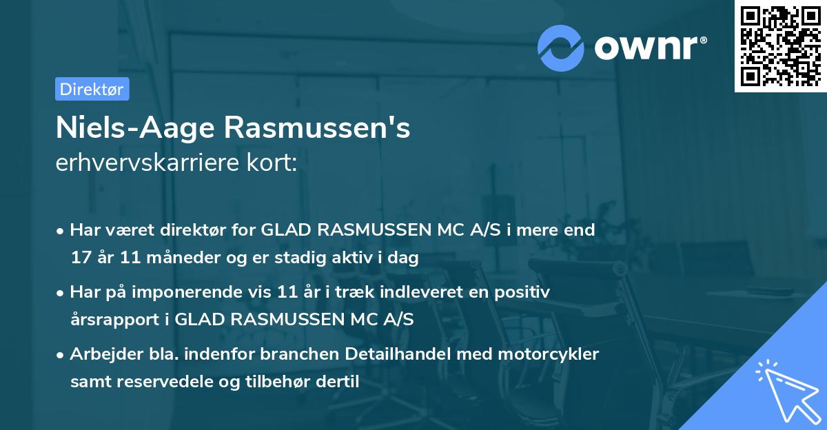 Niels-Aage Rasmussen's erhvervskarriere kort