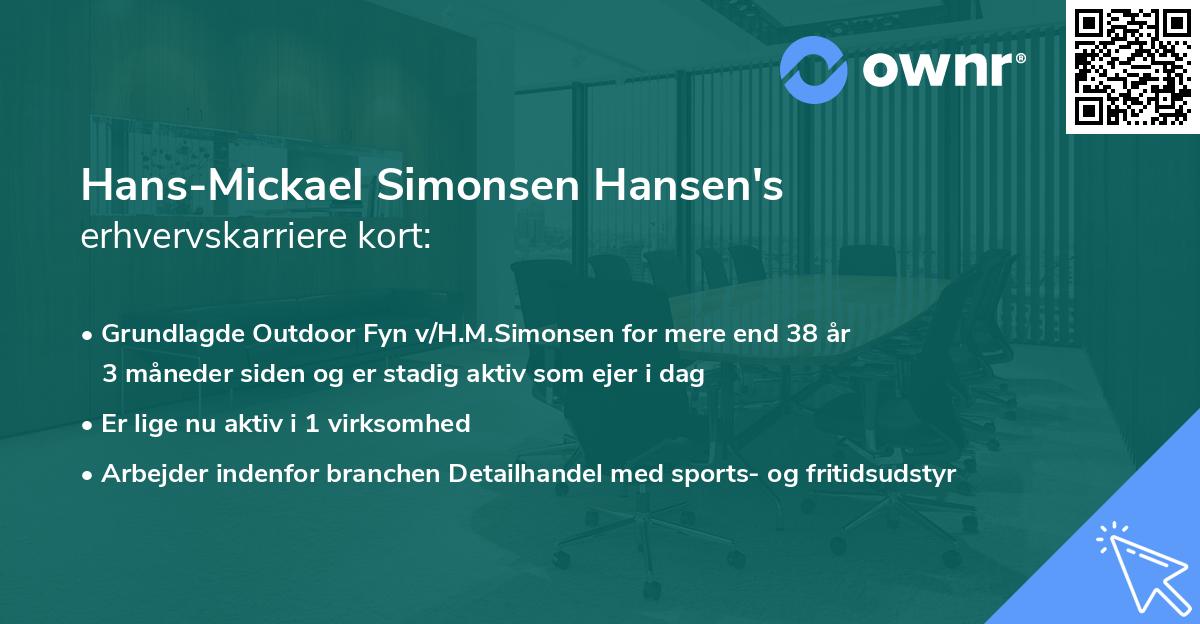 Hans-Mickael Simonsen Hansen's erhvervskarriere kort