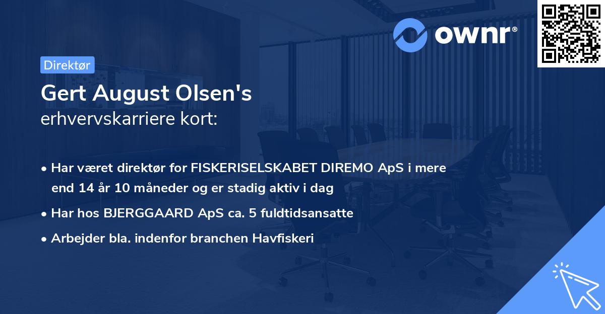 Gert August Olsen's erhvervskarriere kort