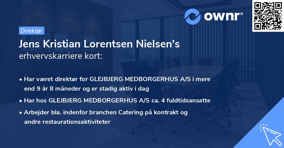 Jens Kristian Lorentsen Nielsen's erhvervskarriere kort