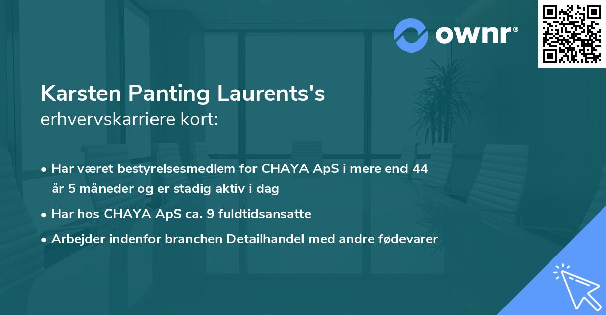 Karsten Panting Laurents's erhvervskarriere kort