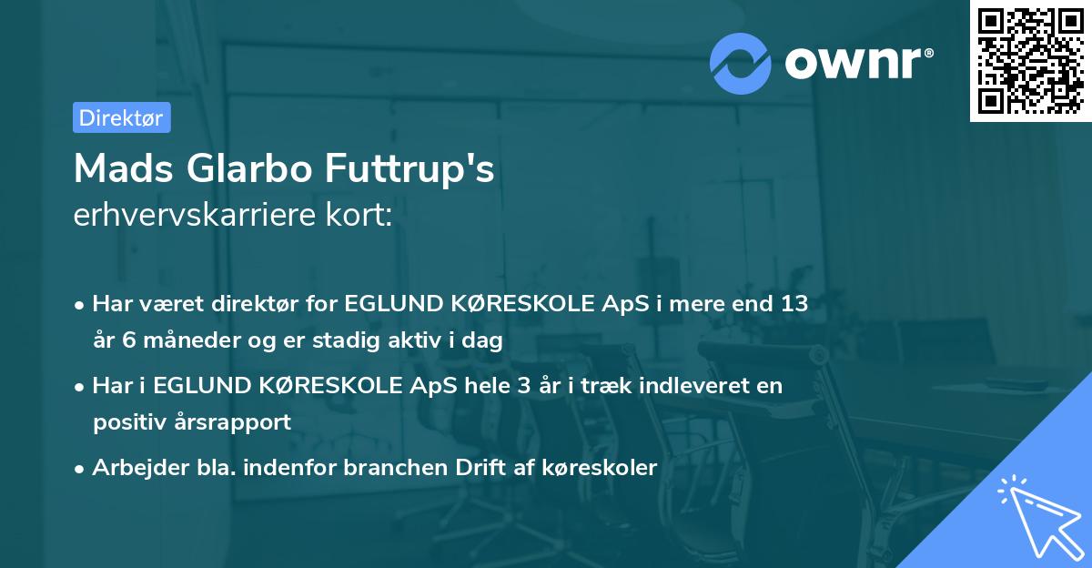 Mads Glarbo Futtrup's erhvervskarriere kort