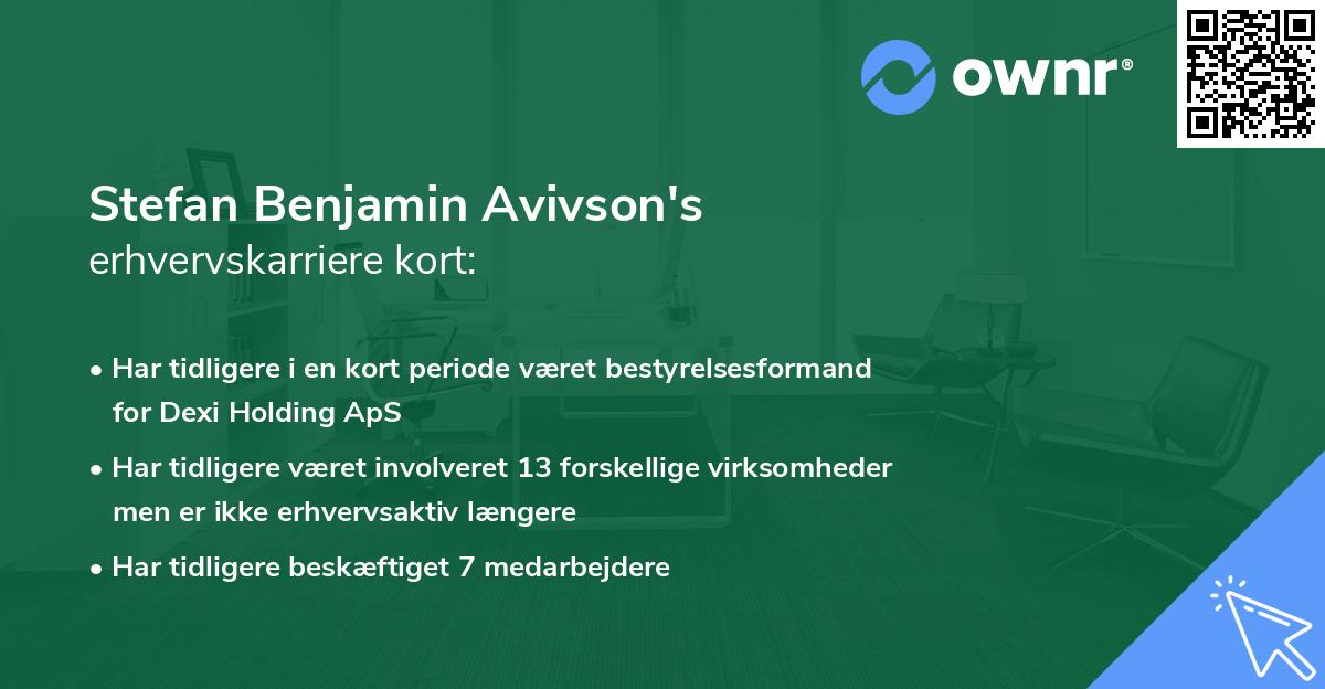 Stefan Benjamin Avivson's erhvervskarriere kort