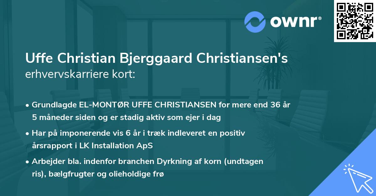 Uffe Christian Bjerggaard Christiansen's erhvervskarriere kort
