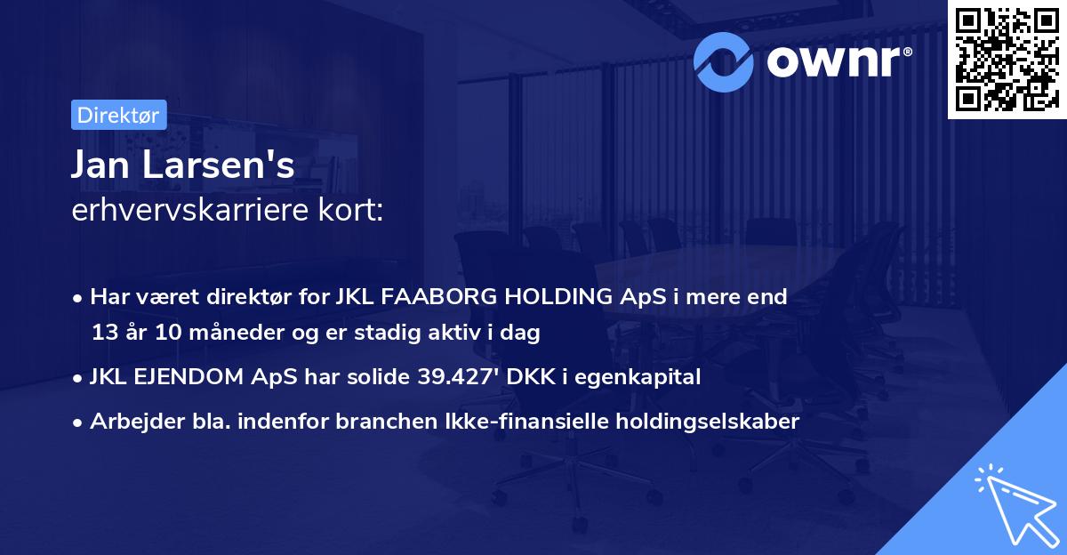 Jan Larsen's erhvervskarriere kort