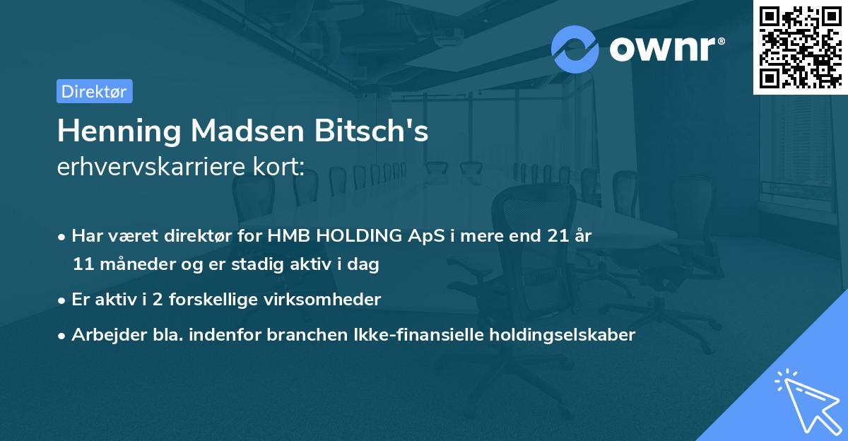 Henning Madsen Bitsch's erhvervskarriere kort