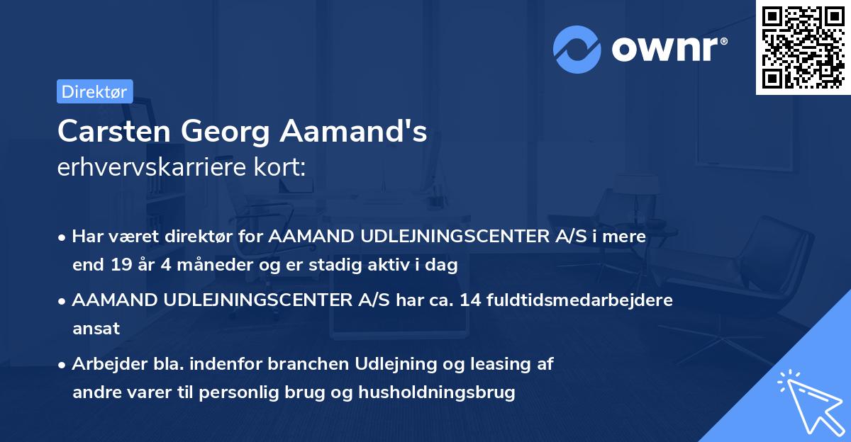 Carsten Georg Aamand's erhvervskarriere kort