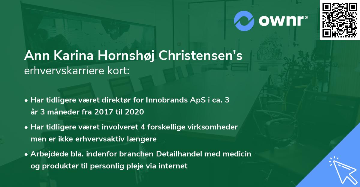 Ann Karina Hornshøj Christensen's erhvervskarriere kort